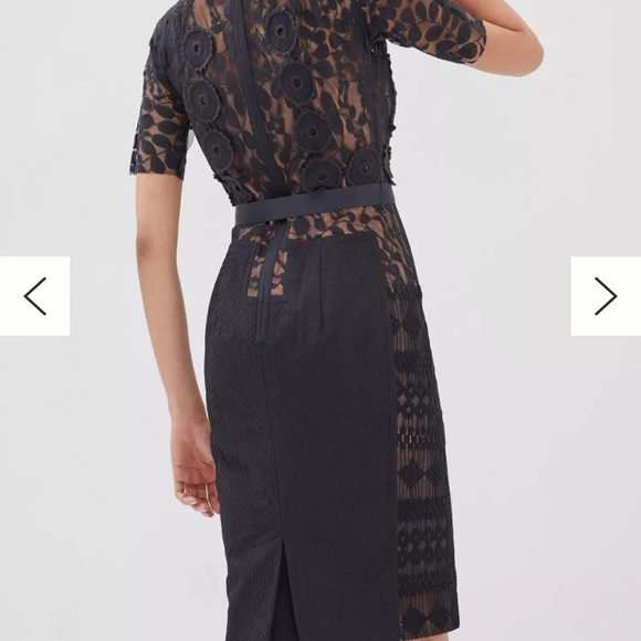 NWT Byron Lars Anthropologie Black Lace Carissima Sheath Dress size 0 Petite 0P - Picture 3 of 3